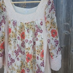 Floral chiffon baby doll dress